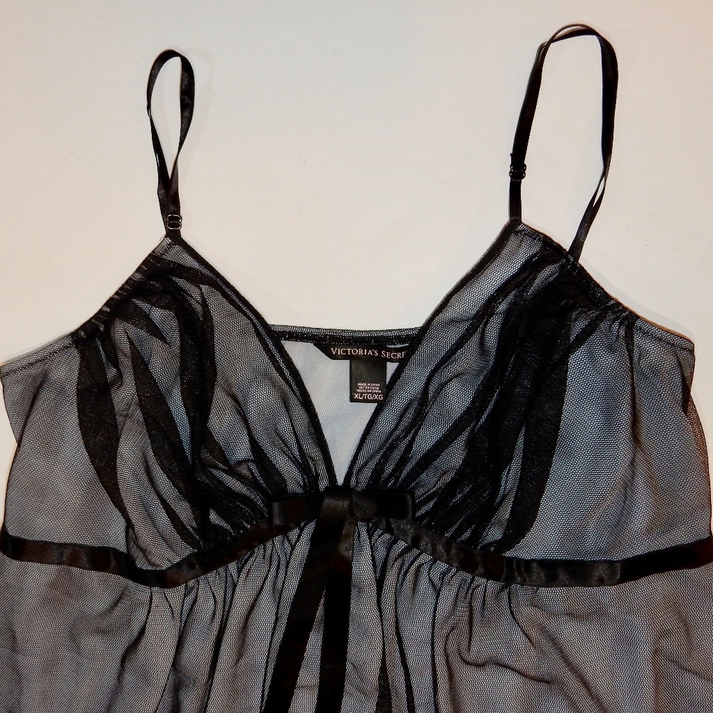 Victorias Secret Cami Sheer Nightie XL Black - Picture 2 of 8